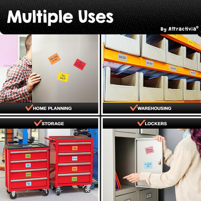 Dry Erase Magnetic Labels 2.8 x 1.8 in, Solid Colors, Small Dry Erase Magnets, 40-Pack, Colored Erasable Write-On All-Purpose Labels, for Office, Education, Home, Whiteboard