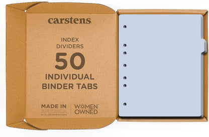 Carstens - Heavy Duty Plastic Ring Binder Dividers, Side Tab, 1/9 Cut, Tab 3 Position, US Letter, Pale Blue, Case of 50, (2618-12CS) - Ideal Medical Chart Dividers or Index Tabs for 3 Ring Binders