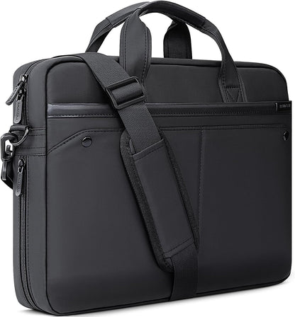 RAINYEAR 15.6 Inch Laptop Bag Laptop Shoulder Bag for Men, Expandable Waterproof Laptop Messenger Bag Large Capacity Computer Laptop Briefcase with Pockets for Travel Business Work Office, Black