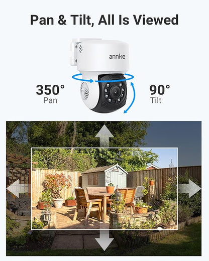ANNKE 2Pack 1080P 2MP AHD CCTV Home Surveillance Dome Wired PT Camera with 350° pan and 90° tilt, 100ft IR Night Vision, IP65 Weatherproof Security Add–On Cam for Outdoor, Wide Compatibility - APT200
