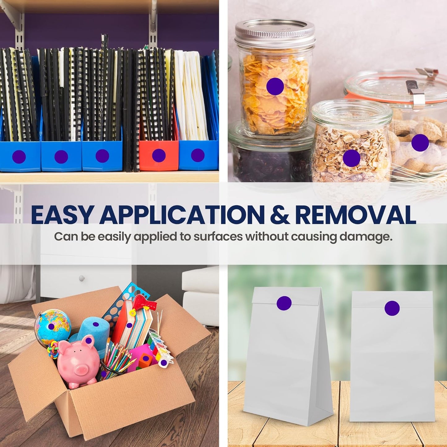 Perco Purple 1-Inch Round Circle Dot Sticker Labels with Removable Adhesive – 1,000 Labels per Roll – Versatile, Vibrant Colors, Reliable Hold, No Residue, Perforated for Convenient Use – Made in USA