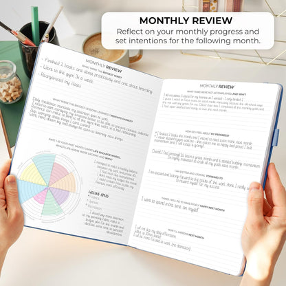 Clever Fox Planner PRO Schedule – Undated Weekly & Monthly Life Planner with Time Slots, Appointment Book & Daily Organizer, A4 (Dark Blue)
