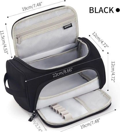 HVOMO Big Capacity Pencil Case High Large Storage Pouch Marker Pen Case Travel Simple Stationery Bag School College Office Organizer for Teens Girls Adults Student（Black）