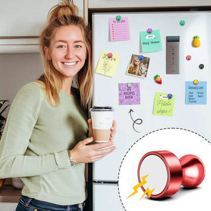 FINDMAG Strong Magnets for Refrigerator, 42 Pack Neodymium Magnets for Whiteboard, Magnetic Push Pins for Dry Erase Board, Locker Accessories, Map, Adults (Colorful)