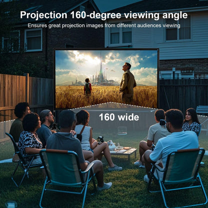 Projector Screen and Stand 100 inch,DUYIKJ Portable Black Backing Projector Screen Indoor Outdoor 16:9 4K HD Wrinkle-Free and Four-Legged Frame Movie Screen with Carry Bag for Backyard Movie Night
