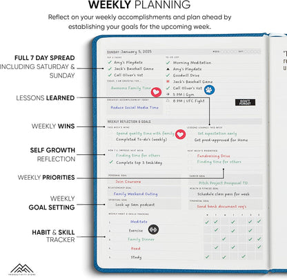 Undated, 2025 Planner, 8.5" x 11" - The #1 Productivity Planner to Achieve Your 2025 Goals - Planner 2025-2026 by PRODUCTIVITY STORE (A4, NAVY BLUE)