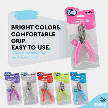 Emraw (24 Pack) Premium Single Hole Paper Punch Cushion Grip Heavy Duty Hole Puncher for Greeting Cards Scrapbook Notebook Puncher Craft Paper Hand Tool