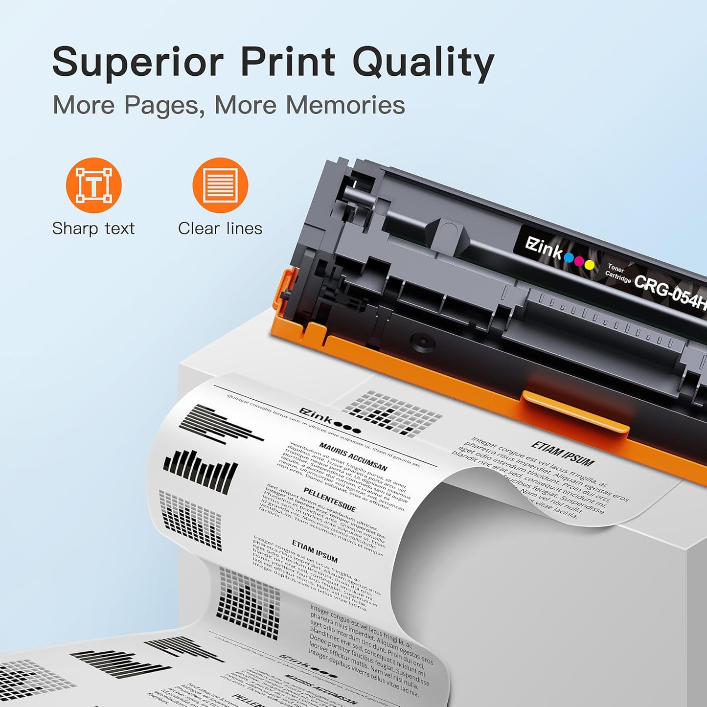 054H Toner Cartridge Set Replacement for Canon 054 054H Toner Cartridge 4 Pack to use with Canon Color ImageClass MF644Cdw LBP622Cdw MF642Cdw MF641Cdw MF641Cw LBP623Cdw ( Black Cyan Magenta Yellow )