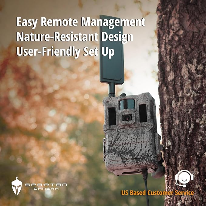 Spartan Camera GoLive2 4G LTE Trail Camera, 96°FOV Wide-Angle, Live Stream, Anti-Theft GPS, On-Demand Image & Video Capture, Real-time Updates, Built-in Lithium, Spartan Areus camo (1, AT&T)