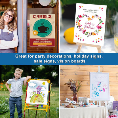 10 Pcs White Poster Board Paper 14x18, ROOKEA Blank Graphic Display Vision Boards Bulk for School Arts Classroom Crafts Projects Presentations Drawing Scrapbooking