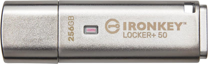 Kingston Ironkey Locker+ 50 256GB Encrypted USB Flash Drive | USB 3.2 Gen 1 | XTS-AES Protection & TAA Compliant | Multi-Password Security Options | IKLP50/256GB