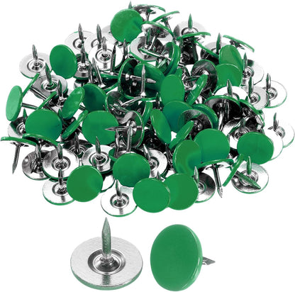 uxcell 150Pcs Upholstery Tacks, 11mmx10mm Flat Head Thumb Tack Decorative Furniture Nails Push Pins for Furniture Sofa Headboards, Green