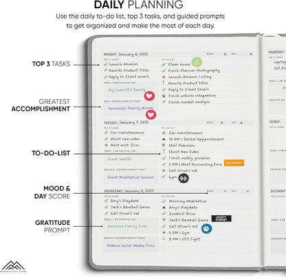 Undated, 2025 Planner, 8.5" x 11" - The #1 Productivity Planner to Achieve Your 2025 Goals - Planner 2025-2026 by PRODUCTIVITY STORE (A4, GREY)