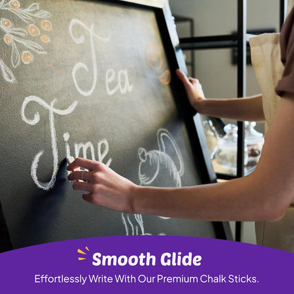 kedudes Chalk for Kids - 24 Pack Colored Chalks for Chalkboard - 12 Pack of Dustless White Chalks and 12 Pack of Assorted Colors - Chalk for Kids and Toddlers - 2 Boxes, White and Multicolor