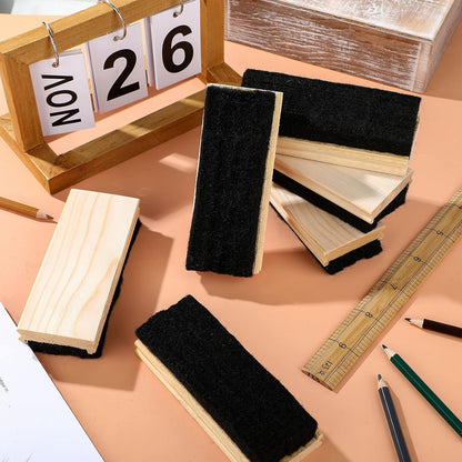 Fumete 108 Pcs Felt Chalkboard Erasers Bulk Back to School Classroom Supplies Wooden Chalk Eraser for Chalkboard Cleaner Duster for Markers White Black Boards Paint School Students Teachers