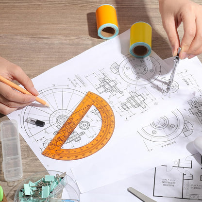 EBOOT Student Geometry Math Set, Drawing Compass and 6 Inch Swing Arm Protractor 180 Degree Math Protractor (Orange)