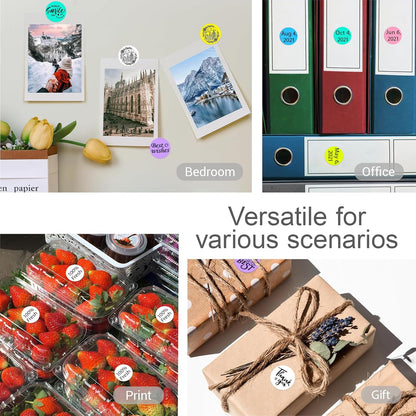 1 Inch Circle Dot Stickers 1000 PCS White Color Coding Thermal Labels Dots Writable Printable Small Round Stickers for Office, Classroom, Inventory, Garage, Organizing Storage, DIY