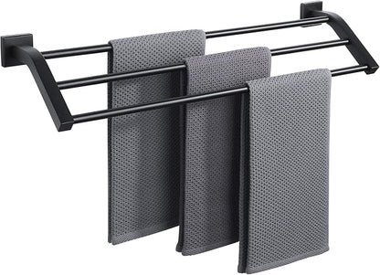 Alise Bath 3 Towel Bars,Towel Holder Towel Racks for Bathroom Wall Mount,Heavy Duty SUS304 Stainless Steel Towel Hanger Towel Rails,GK9603-B Matte Black,24-Inch