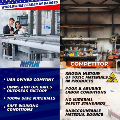 Mifflin-USA Card Protector (4x3 Inch, Clear, Bulk 100 Pack) Quick Load Horizontal No Zipper Name ID Badge Holder