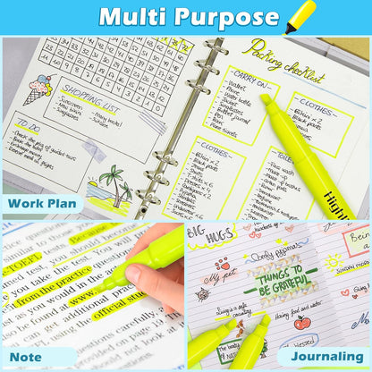 Duchong 30 Yellow Highlighters, Chisel Tip Dry-Quickly Highlighter Markers, Highlighter Bright Colors for Adult Kids, Office Classroom Must Have, School Supplies for Teachers