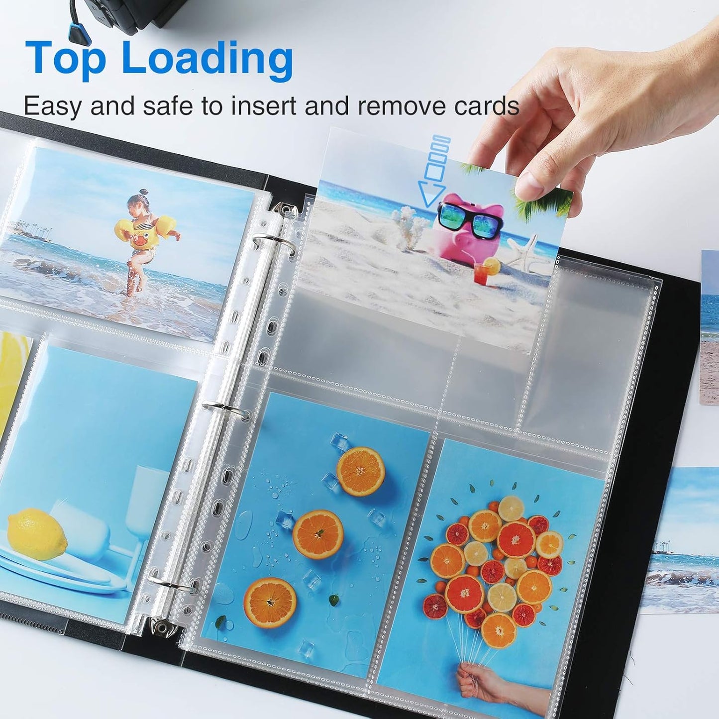 Sooez 30 Pack 4x6 Photo Sleeves for 3 Ring Binder (180 Pictures), Heavy Duty Plastic Album Refill Pages, Clear Archival Sheets 8.5x11