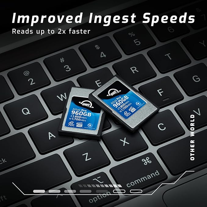OWC 960GB Atlas Pro High Performance Cfexpress 4.0 Type A Memory Card Professional Grade, up to 1850MB/s Read and 1700MB/s Write Speed