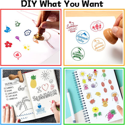 7" Large Ink Pads for Kids - Handprint Footprint Size Rainbow Stamps Pad, Safe & Washable Ink Pad for Fingerprint Painting Card Making Stamp Crafting Paper Wood Fabric Scrapbook Kids Birthday Gifts