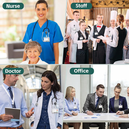 Honoson 10 Pcs Heavy Duty Retractable Badge Reels Batch ID Badge Holder Retractable Clip Bulk Key Holder with Ring for Office Worker Employee, Doctor Nurse Gifts (Black)