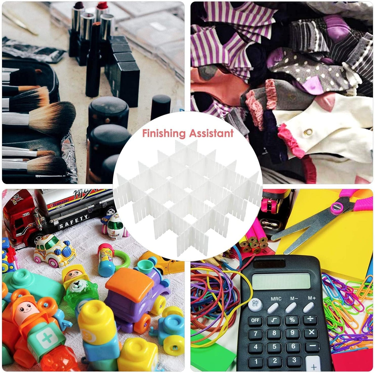 8Pcs Drawer Dividers, Adjustable Drawer Organizer for Socks, Underwear, Makeup, Can Help Tidy Kitchen, Bedroom, Dresser White