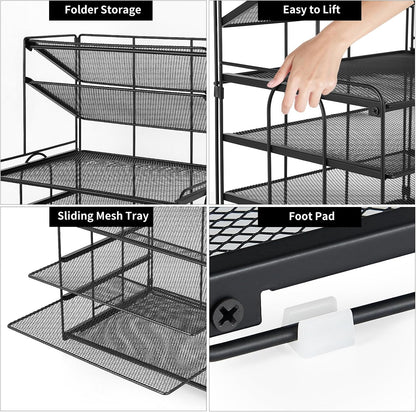 6-Tier Letter Tray Paper Organizer, Desk Organizers and Accessories, Desktop File Organizer, Office Desk Accessories for Office Supplies(Black)