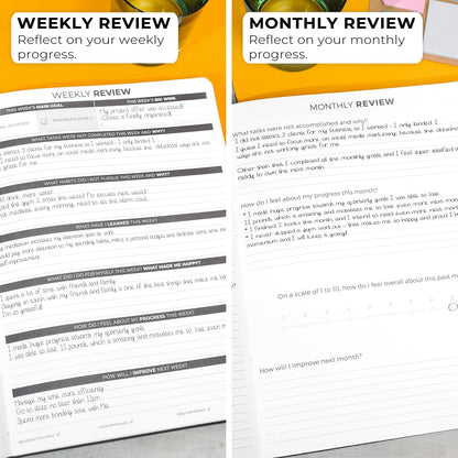 Clever Fox Planner Daily PRO - 8.5 x 11" A4 Size Daily Life Planner and Gratitude Journal to Increase Productivity, Time Management and Hit Your Goals - Undated - Lasts 3 Months (Silver Black)