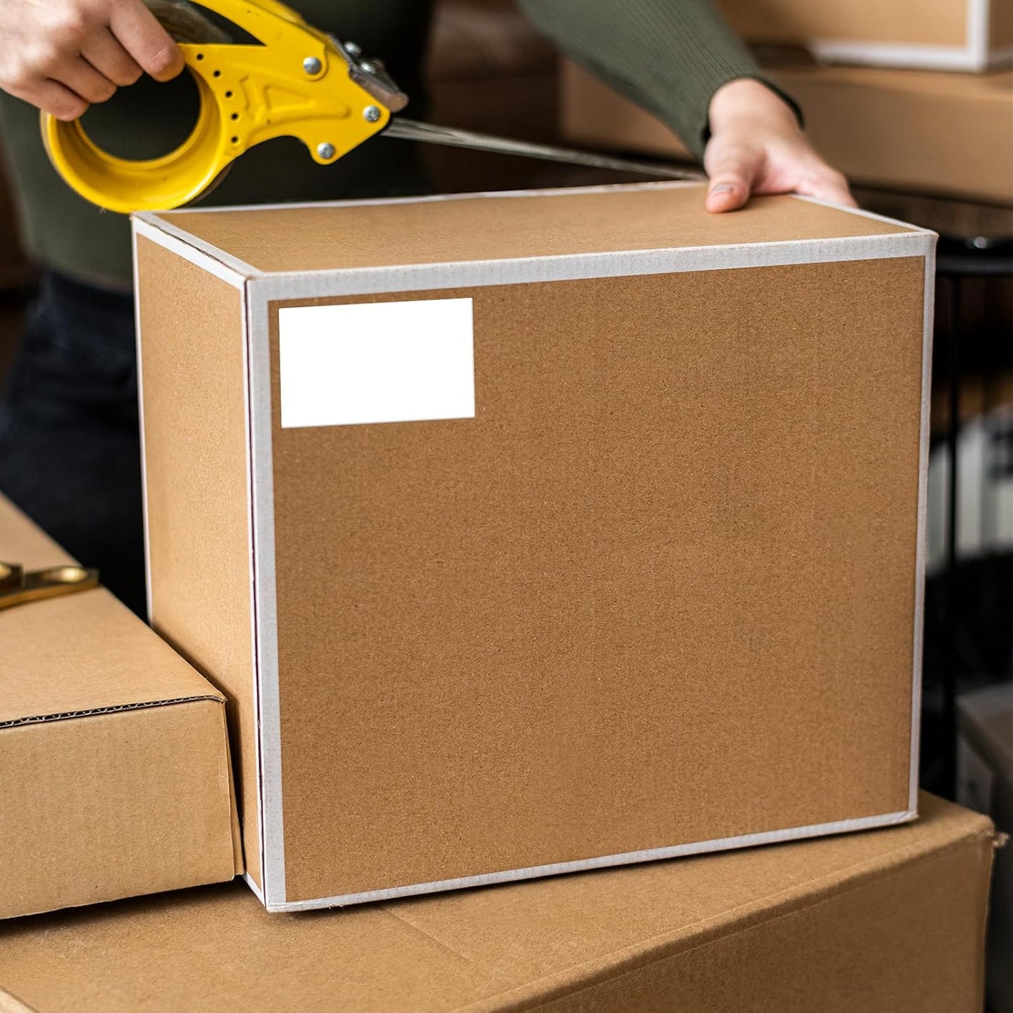 White Color Coding Labels 3 × 2 Inches Self-Adhesive Rectangle Stickers Waterproof Name Tags for Office School Home 40 PCS