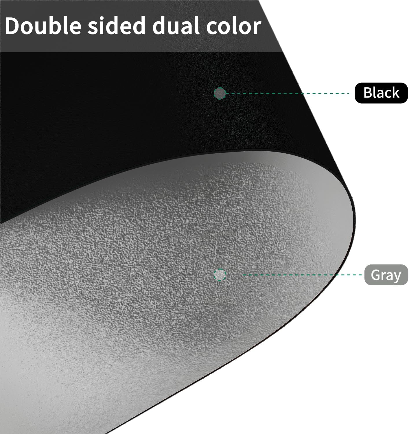 Leather Table Cover,1.8mm Thick,35.4x70.9 Inch Table Protector,Table Protector for Dining Room Table,Table Cover Protector,Dining Room Table Protector Pad(Black+Gray,35.4x70.9)