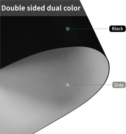 Leather Desk Mat,1.8mm Thick,15.75x63 Inch Desk Cover,Desk Protector Mat,Dresser Cover Top,Vanity Cover,Vanity Cover Top Protector,Black Table Protector(Black+Gray,15.75x63)