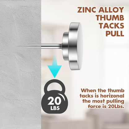 15 Pieces of Silver Tacks, Metal Tacks for Wall, Metal Push Pins, Picture Hanging, Push Pins for Wall Bulletin Board Decorative