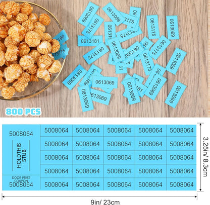 Kosiz 800 Sheets Raffle Ticket Sheets Blue Chinese Auction Tickets with 25 Bid Numbers Per for Fundraising Basket Silent Auction Activity Fundraiser Prizes Church Events