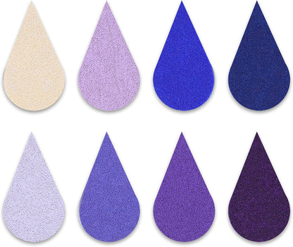 YPSelected 8 Assorted Multi Colours Waterdrop Shaped Craft Rubber Stamps Petal Ink Pads for Paper Wood Fabric (Set 1019)