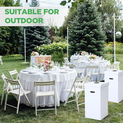 3 Pcs Cardboard Trash Cans with Lid Disposable and Reusable Corrugated Cardboard Trash Cans Recycling Bins Bulk with Garbage Bags White Rubbish Boxes for Parties Events (20 Gallon)