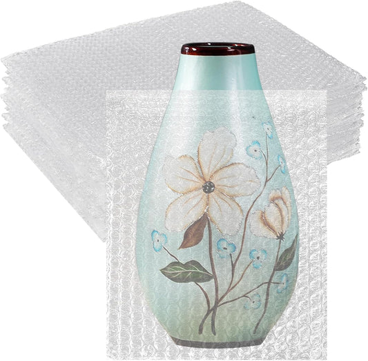 Clear Bubble Out Bags Pouches 14x18 Inch, 20 PCS Moving Supplies for Dishes, Double Walled Shockproof Bubble Cushion Wrap Bags for Storage, Shipping, Packing Supplies for Fragile Items