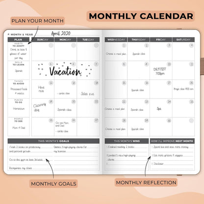 Clever Fox Planner – Undated Weekly & Monthly Planner for Productivity, Time Management & Goals – Organizer Journal – A5 (Pearl)