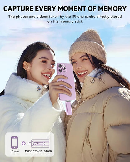MFi Certified 256GB Flash Drive for iPhone USB Memory Stick Thumb Drive, High Speed USB Stick iPhone Flash Drive for Photos Videos,Photo Stick External Storage for iPhone/iPad/Android/PC (Purple)