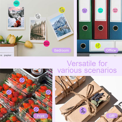 1 Inch Circle Dot Stickers 1000 PCS Color Coding Thermal Labels Dots Writable Printable Small Round Stickers for Office, Classroom, Inventory, Garage, Organizing Storage, Light Purple