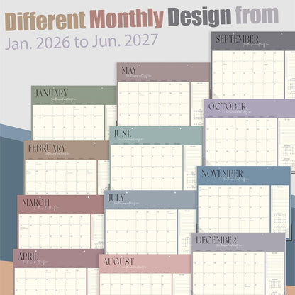 Guasslee Desk Calendar 2026-2027, 18-Month School Year Desk/Wall Calendar, 2026 Jan-2027 Jun. 2026, 14" X 11" Monthly Planner With Thick Paper For Office Home School Organizing