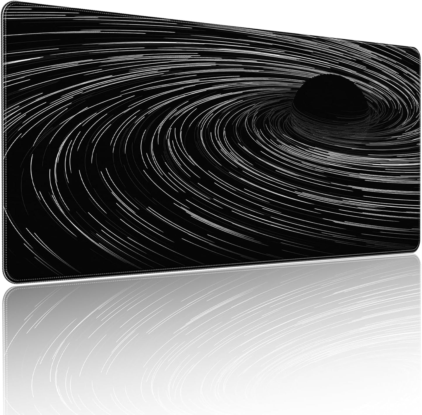 35.4 x 15.7 inches, Large Desktop Mouse pad, Keyboard and Mouse Pads for Work and Home Computers, and Large Laptop Mouse mat，Black Swirl Lines