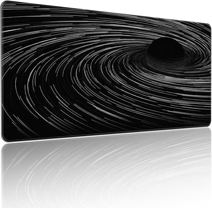 35.4 x 15.7 inches, Large Desktop Mouse pad, Keyboard and Mouse Pads for Work and Home Computers, and Large Laptop Mouse mat，Black Swirl Lines