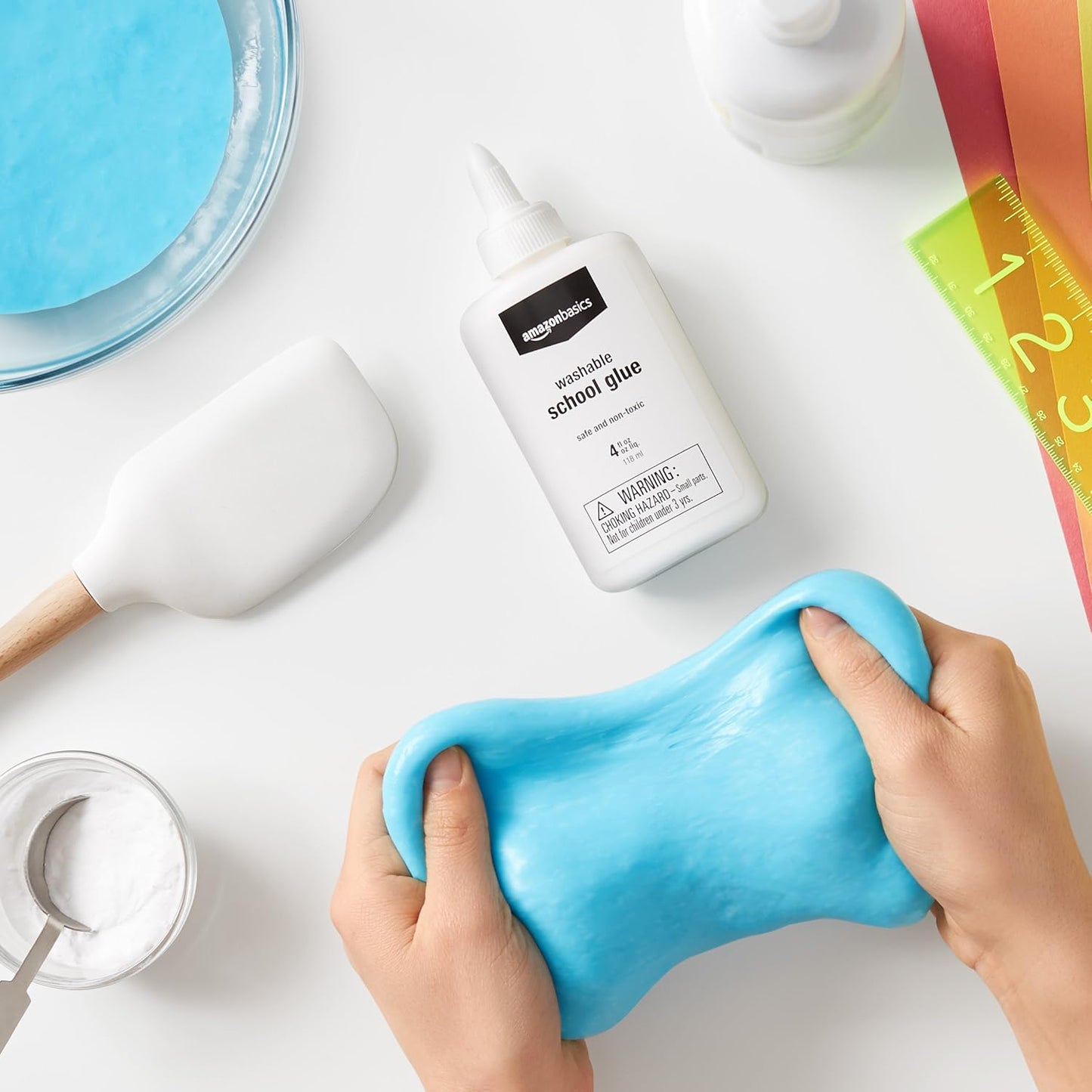 Amazon Basics All Purpose Washable School Craft Liquid Glue for Making Slime, White, Single Pack, 1 Gallon