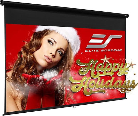 Elite Screens Manual Pull Down Projector Screen 120-INCH Home Movie Cinema Gaming Office Presentation, ISF Certified, Auto-Lock Mechanism, 4K / 8K 3D Ultra HDR HD Ready, M120H
