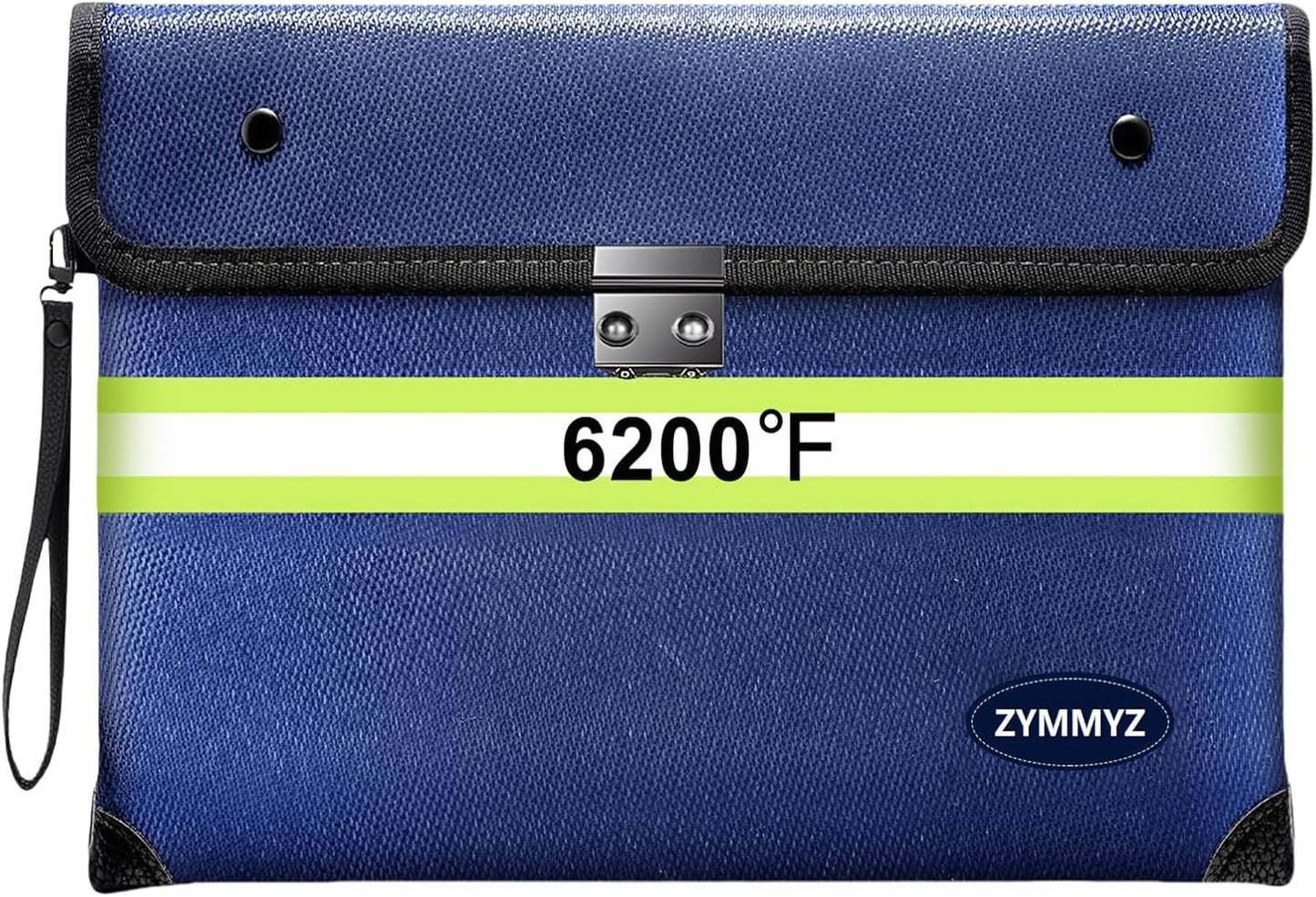 6200°F Fireproof Money Bag with Lock,9 Layers of Heat Insulated Materials,Upgraded Fireproof Zipper/Reflective Strip,Water Resistant Fire proof for Cash,A5 documents