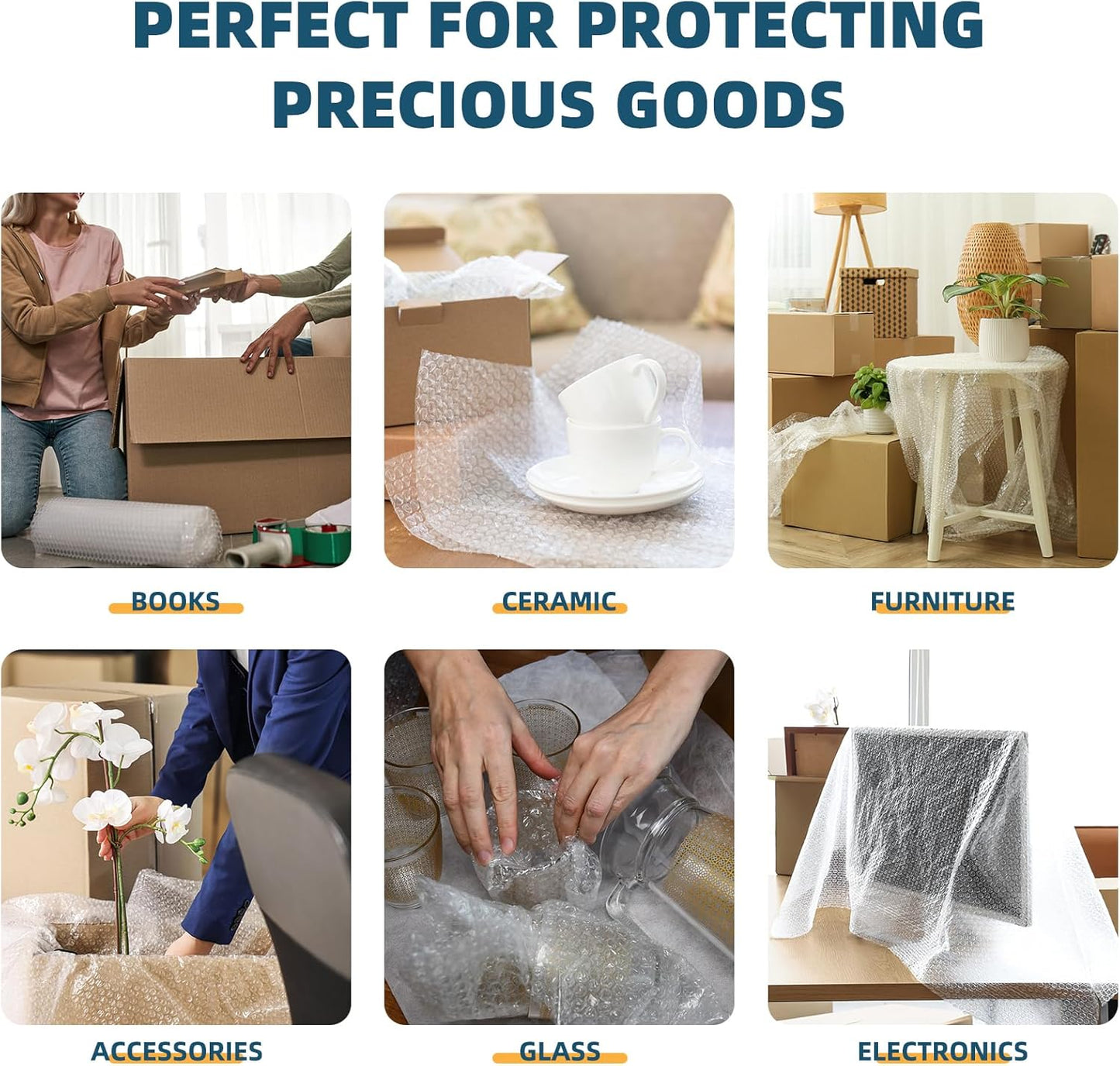 Metronic Bubble Cushioning Wrap 16 Inch x 36 FT, Dense Bubble Packing Air Wrap Clear Bubble Packing Roll for Shipping and Moving Supplies, Perforated Every 12"