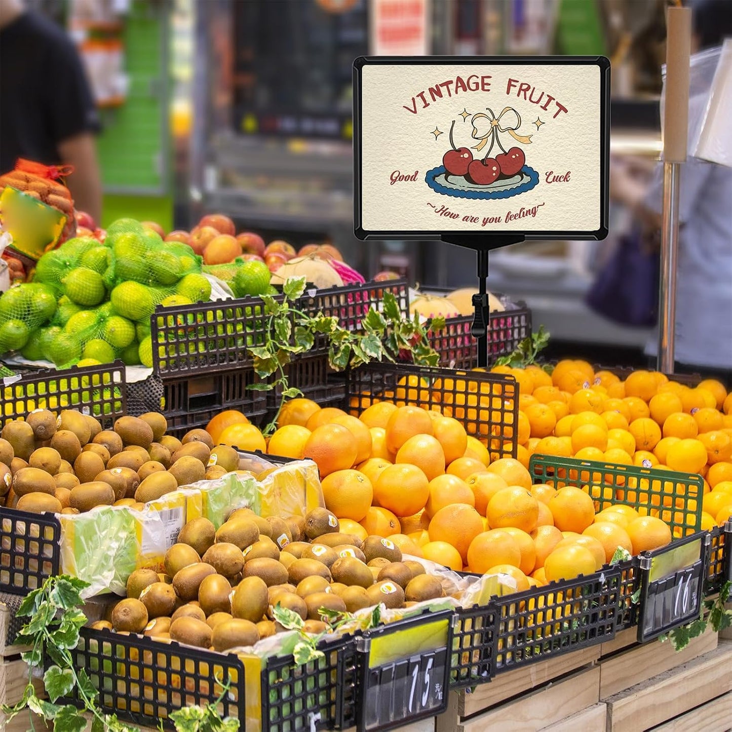 Sign Holder Stand 8.5 x 11,Sign Stand for Display,Adjustable Sign Holders For Table Top,Table Sign Holders,Suitable for indoor use (Black-6pcs)